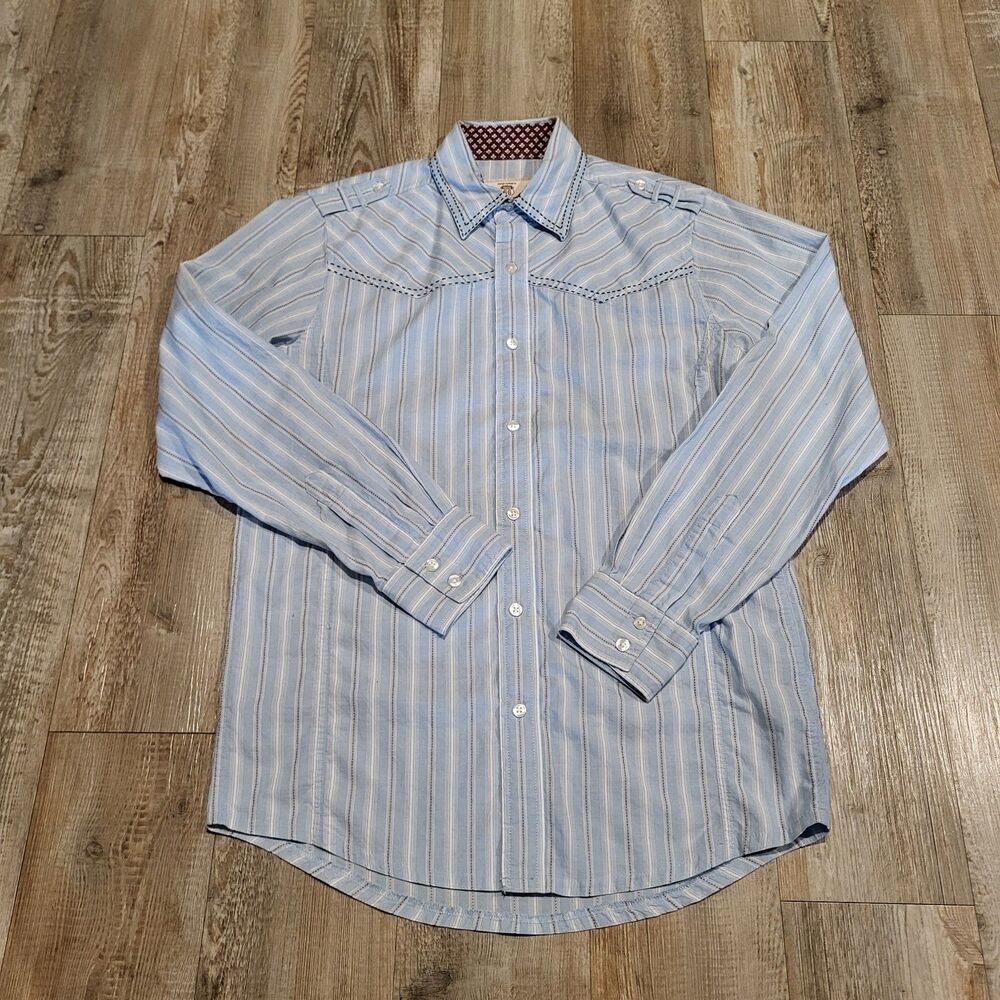 Route 66 Distinctive Detailed Western Styled Long Sleeved Button Up Mens Small